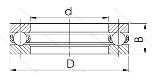 Упорный шариковый подшипник 8117 (51117) в Владивостоке