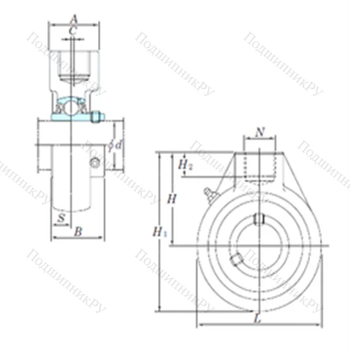 Подшипниковый узел шариковый радиальный UCHA 215-47 от производителя  KOYO