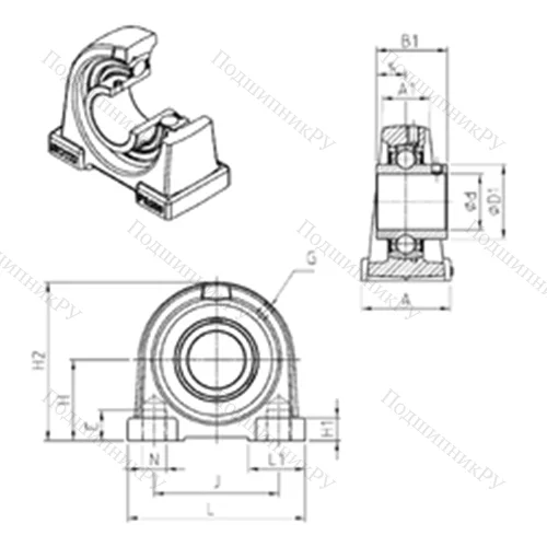 Подшипниковый узел шариковый радиальный UCPA 205 от производителя  SNR