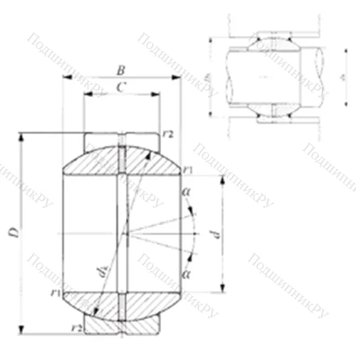 Подшипник скольжения сферический GE 30GS от производителя  IKO