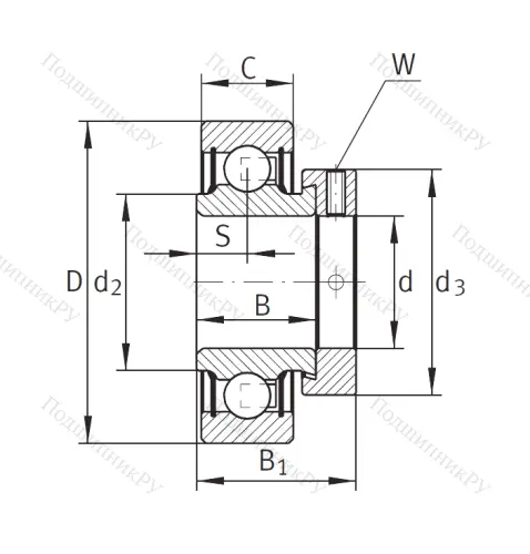 Закрепляемый подшипник RAE 30-XL-NPP-FA 106 от производителя  INA