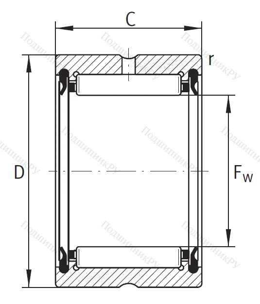 Игольчатый подшипник RNA 4906 2RSR XL