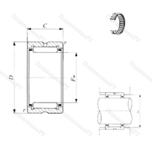 Подшипник игольчатый радиальный TAF 455520
