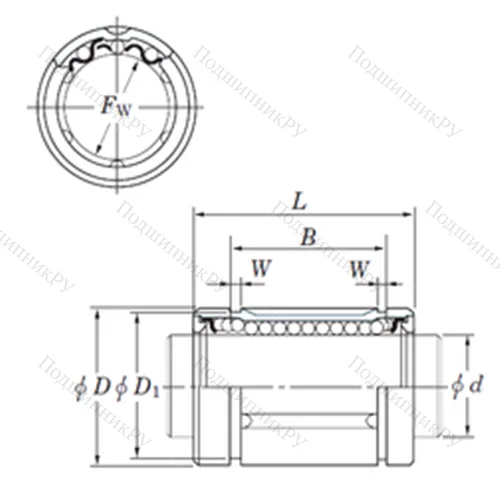 Подшипник шариковый линейный SDM 6