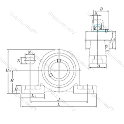 Подшипниковый узел шариковый радиальный BLP 207-23 от производителя  KOYO
