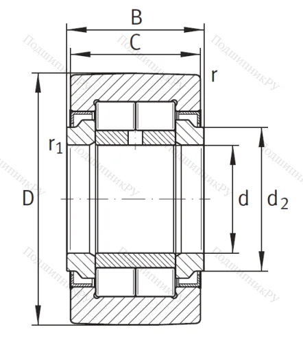 Игольчатый подшипник NUTR 15 A от производителя  INA