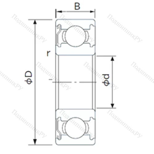 Подшипник шариковый радиальный 6307ZE