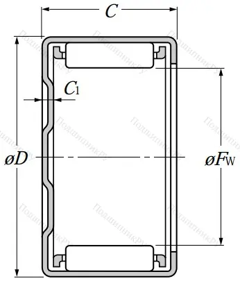 Игольчатый подшипник BK 1516 от производителя  NTN