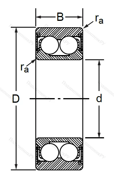 Радиально-упорный шариковый подшипник 3056303 2RS (3303 A 2RSTN)