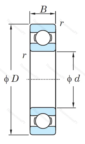 Однорядный шариковый подшипник 6307 C 3 от производителя  KOYO