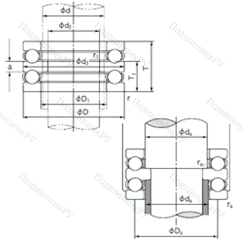 Подшипник шариковый упорный 52430