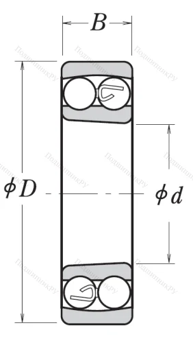 Двухрядный шариковый подшипник 1212 K от производителя  NSK