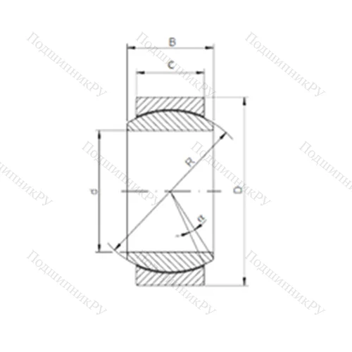 Подшипник скольжения сферический GE 025 ECR от производителя  CX