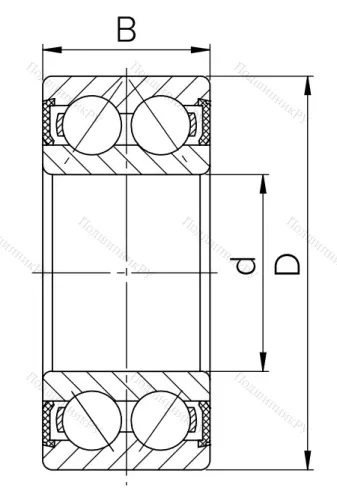 Радиально-упорный шариковый подшипник 3056207 2RS (3207 2RS) в Владивостоке