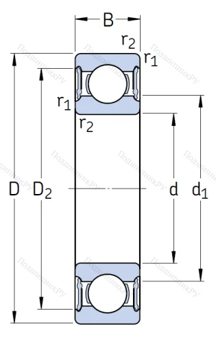 Однорядный шариковый подшипник W 6005 2RS 1 в Владивостоке