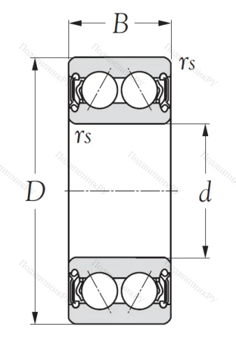 Двухрядный шариковый подшипник 5203 2RS от производителя  KSM