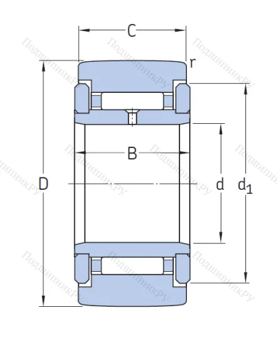 Игольчатый подшипник NATR 6 X от производителя  SKF