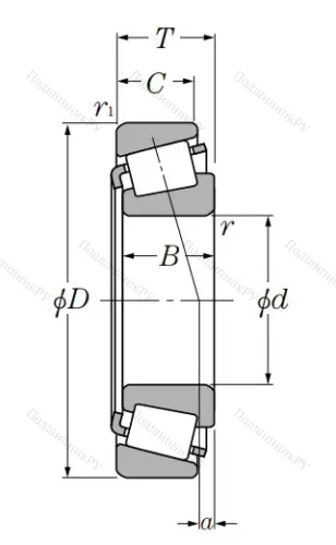 Конический роликовый подшипник 33114 U 81EFCA7M6J от производителя  NTN