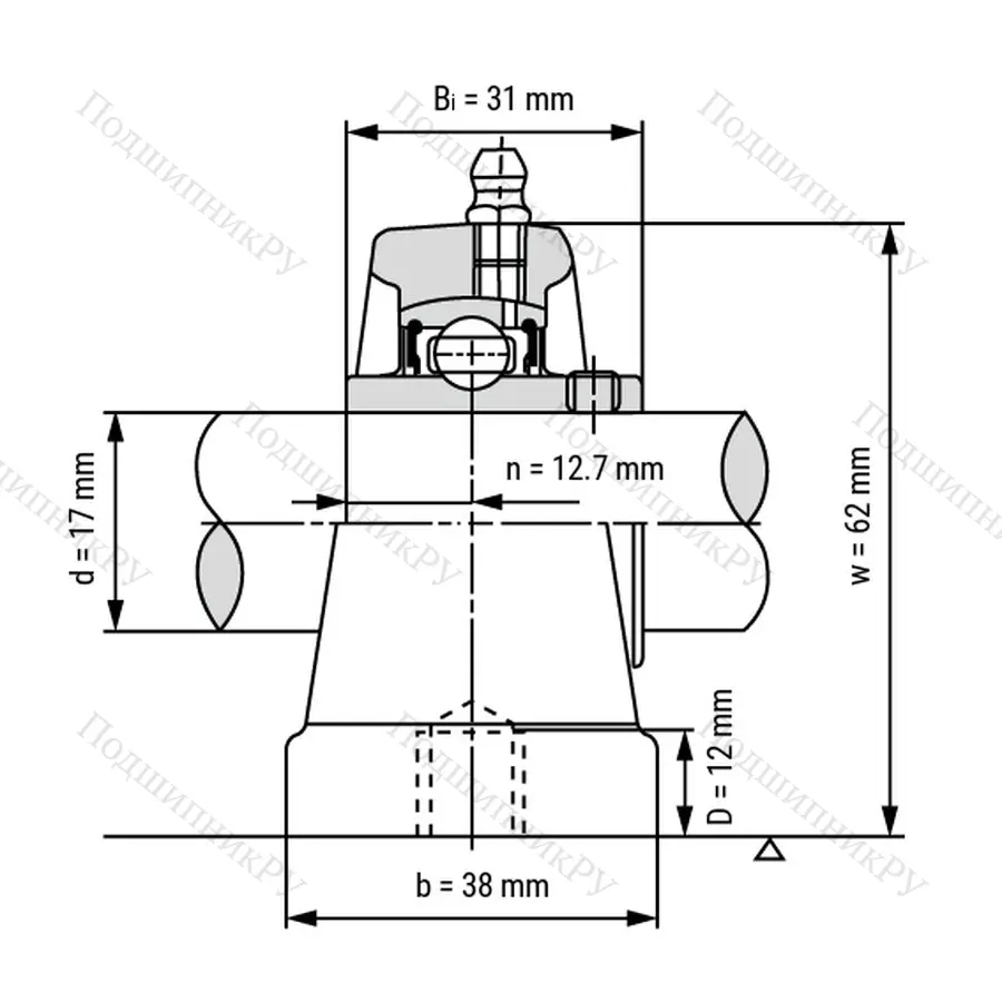 Подшипниковый узел UCPA 203 - Вал: 17 мм