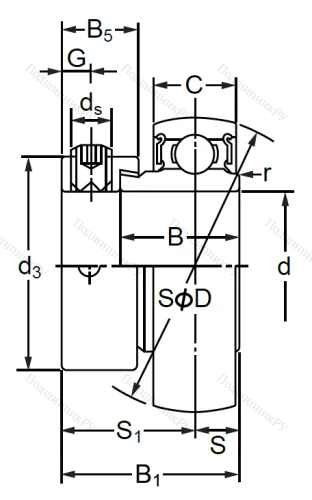 Корпусный подшипник SA 206 (AEL 206) HQVG8L0L8U в Владивостоке