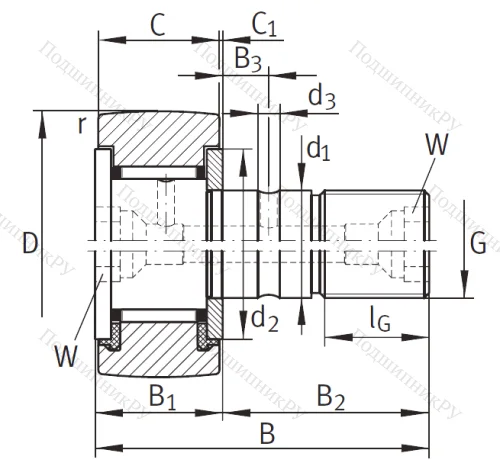 Подшипник KR 52 XPP A от производителя  INA