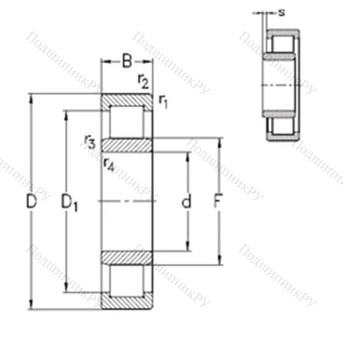 Подшипник роликовый радиальный NU 1024-E-M 6