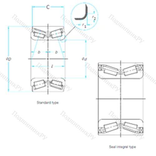 Подшипник роликовый радиально-упорный JRM 4068.2Z