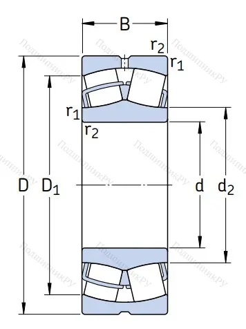 Сферический роликовый подшипник 22209 E от производителя  SKF