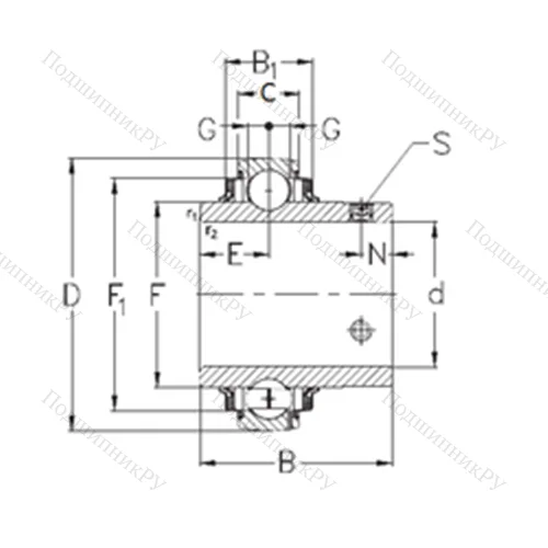 Подшипник шариковый радиальный GYE 15-KRRB