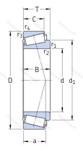 Конический роликовый подшипник 31305 J 2 от производителя  SKF