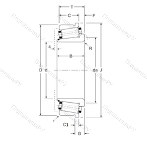 Подшипник роликовый радиально-упорный 80033X/80066XC