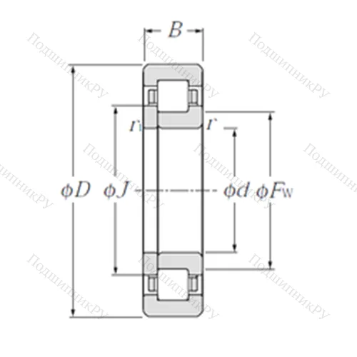 Подшипник роликовый радиальный NUP 408 от производителя  NTN