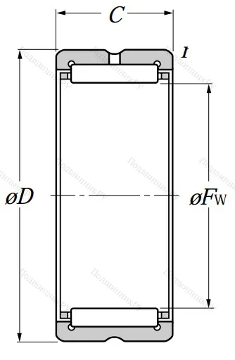 Игольчатый подшипник NK 17/16 R