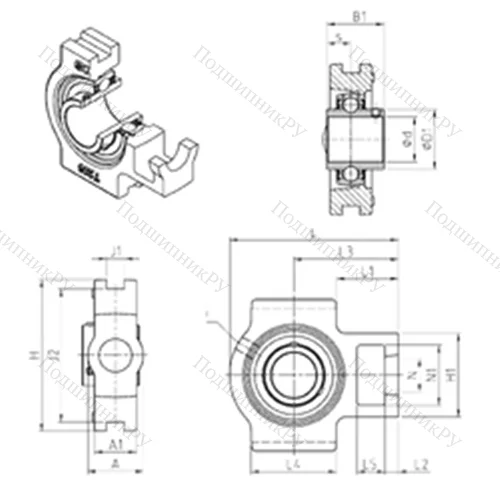 Подшипниковый узел шариковый радиальный UCT 205 от производителя  SNR