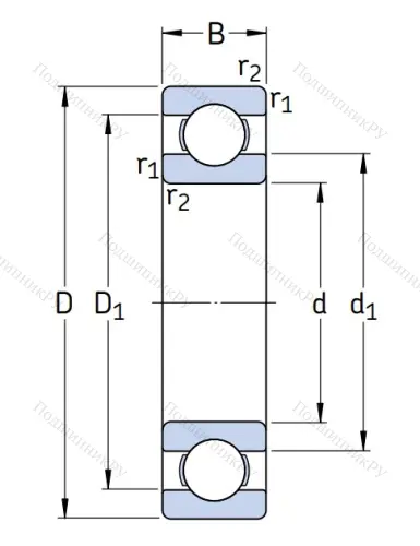 Однорядный шариковый подшипник 6304 TN 9/C 4 от производителя  SKF