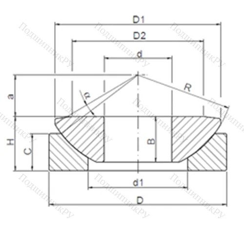 Подшипник скольжения сферический GE 17AW от производителя  ISO