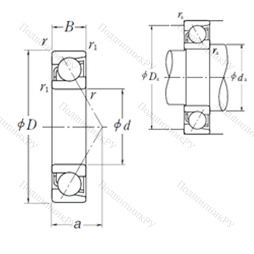 Подшипник шариковый радиально-упорный 7303 A от производителя  NSK