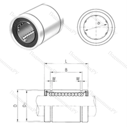 Подшипник шариковый линейный LM 20UU