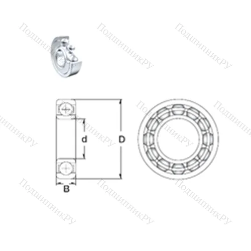 Подшипник шариковый радиальный 6312-2Z от производителя  ZEN