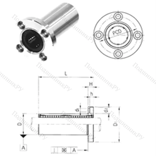Подшипник шариковый линейный LMF 12LUU