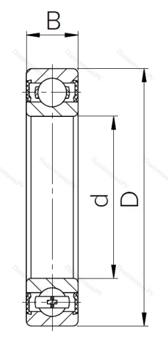 Шариковый однорядный подшипник 180105 (6005 2RS) в Владивостоке