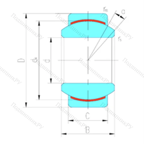 Подшипник скольжения сферический GE 8C от производителя  LS