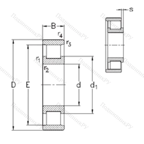 Подшипник роликовый радиальный N 236-E-M 6