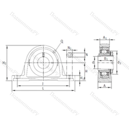 Подшипниковый узел шариковый радиальный RASEA 20-N