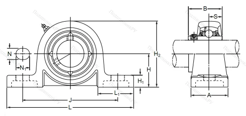 Подшипниковый корпус PPL 206 SB (BLACK) в Владивостоке