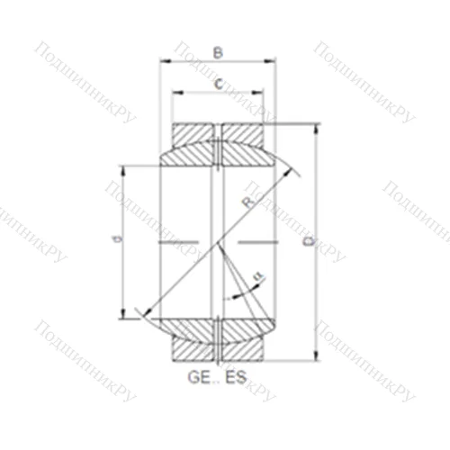 Подшипник скольжения сферический GE 030 ES от производителя  CX