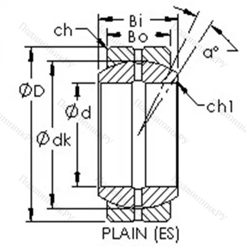 Подшипник скольжения сферический GEG 30ES от производителя  AST