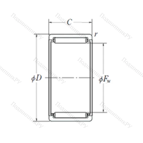 Подшипник игольчатый радиальный RLM 3520