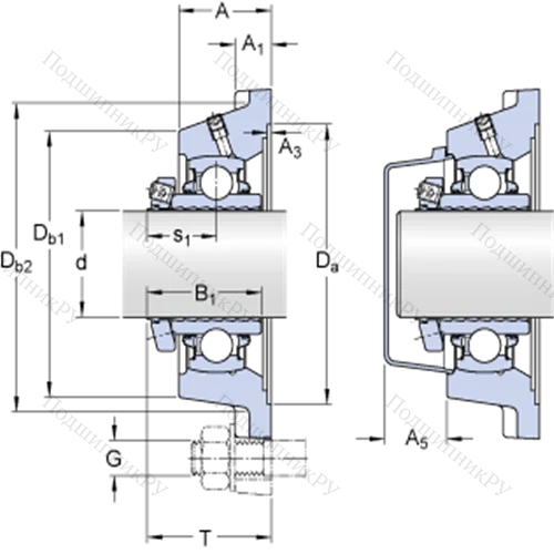 Фланцевые подшипниковые узлы типа Y (корпус типа Y-TECH, квадратный фланец, крепление стопорными винтами) FY 1.1/4 LDW