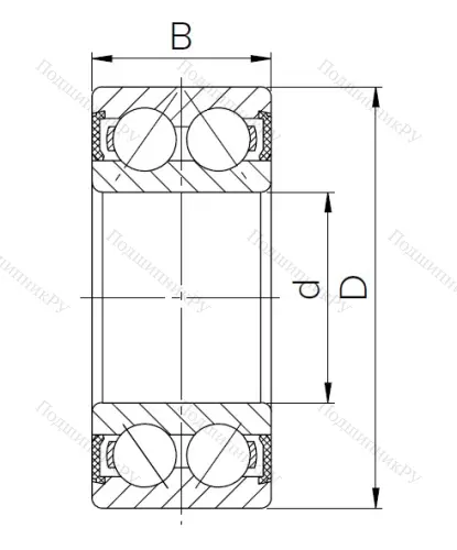 Радиально-упорный шариковый подшипник 3056305 2RS (3305 2RS) в Владивостоке